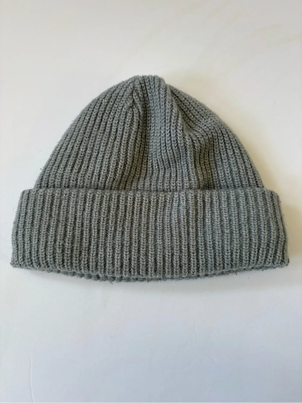 The North Face Grey Knit White Patch Stocking Cap Beanie Toque Hat Gorpcore Hike